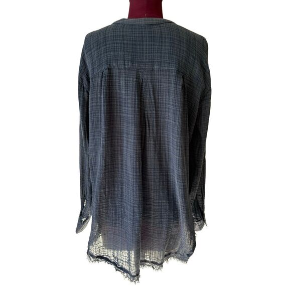 Free People Gauze Popover Tunic Button Down Shirt size M - Picture 3 of 8